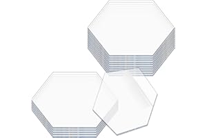 ‎YXHZVON YXHZVON 16 Stücke Klare Acrylplatten, 10 cm Hexagon Acrylscheibe Transparente, 0,2cm Dicke Plexiglasplatten Hexagon für Weihnachtsanhänger DIY Handwerk Display