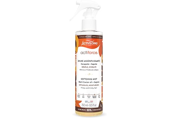 ACTIVILONG - Brume Assouplissante Actiforce - Cheveux Frisés Et Crépus - Assouplit, Démêle, Hydrate - 95% D'Ingrédients Naturels - Made In France - 250ml