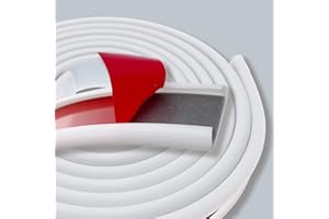 KAYLEINSTER 3m Bande Chant Autocollante U de 16mm,Pas de Thermocollant de Chêne Chant,Couvre Couvre Chant en caoutchouc Flexible TPE pour Placage de Bois,Couvre Chant pour Restauration D'armoires et Meubles-Blanc