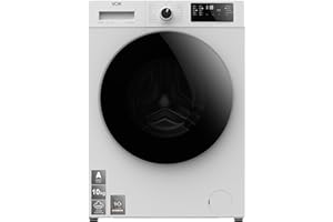 VOK - Lavadora de Carga Frontal EVW-10BAWB13-10Kg - 1400 RPM - Motor Inverter - Eficiencia Energética A - Función Vapor - 15 Programas de Lavado - Control Electrónico con Pantalla LED - Blanco