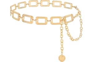 HIQUACC Women's Metal Waist Chain Chunky Body Jewelry Belly Link Belt