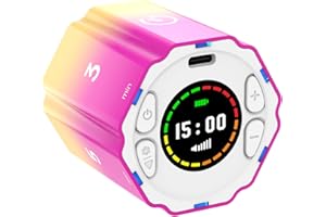 ULEWAY Pomodoro Minuteur Magnétique LED Visuel Numérique Hexaèdre Minuterie Flip Focus Minuterie Silencieux et vigilant pour Travail, Apprentissage, Tâche, Réunion, Productivité, TDAH, Bureau, Fitness