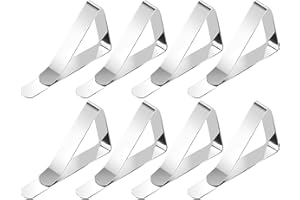 Lunji 8pcs Table Cloth Clips for Outside Table, Tablecloth Clips for Outdoor Tables, Stainless Steel Clips for Garden Weddings Restaurant Picnics Marquees Graduation Party