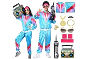 Maryparty Deguisement Annee 80 90 Femme Homme Halloween Disco Costume Hippie Disco Accessoire Fluo Lunettes de Soleil Carnaval Adulte