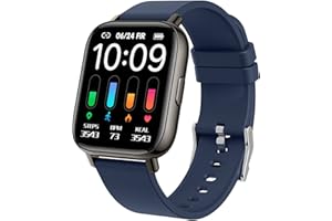 NERUNSA Smart Watch Men Women, 1.69" Fitness Tracker with Sleep/Heart Rate Monitor, Calorie/Step Counter Fitness Watch 24 Sports Modes, Shared GPS Smartwatch, I-PX68 Waterpoof Activity Tracker for Android iOS