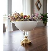 Decodelight Modern Decorative Gold Standing Crystal Stone White Large Living Room Vase Table Top Accessory Decor