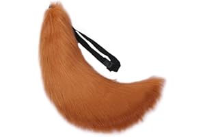 Fxaelian Faux Fur Animal Big Tail Cute Fox Cat Dog Wolf Tail Holloween Cosplay Party Costume Accessory