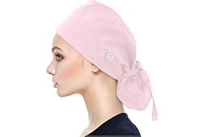 Sonnena Gorro para Hombres y Mujeres con Botón Flor Corbata Algodón Gorros Pascua Sombrero para Pelo Largo Corto Gorro de Trabajo