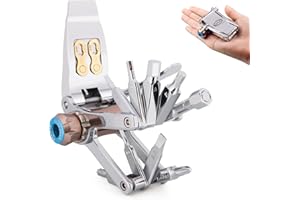 CXWXC Attrezzo multifunzione per bicicletta con valvola di gonfiaggio CO2, compatto e leggero, 16 in 1 per bicicletta da corsa, MTB, bici da città