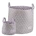 Minene Large & Small Storage Basket with Grey Chevron - star storage baskets, round storage baskets, large fabric storage basket - great for toy storage, kids storage and as a laundry hamper