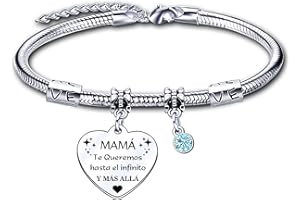 ZYMGUO Regalo Pulsera para Mamá Pulsera Mamá personalizada día de la Madre Regalo original，pulsera mamá e hija Regalo de cumpleaños para mamá，Regalo para mi mamá de Navidad