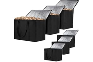 Générique Conteneur de granulés de Carburant 3 pièces Panier à granulés récipient à granulés Conteneur à copeaux de Bois de 20 LB Sac pour Stocker des pellets de Combustible