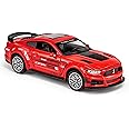 MEGEX Pullback Car 1 32 Ford Mustang Gt500 Model Car Sports Car Alloy Diecast Metal Pullback Toy Car with Openable Doors and Light Music Toy Car for Kids - Red