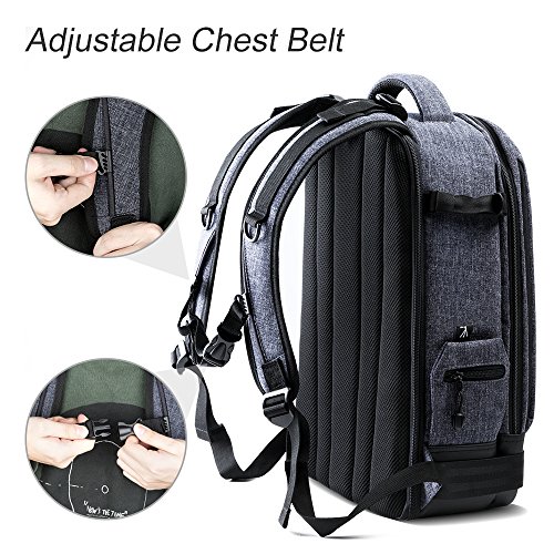 K F Concept KF13 044 Sac a Dos Appareil Photo  Sac Appareil Photo Reflex  Sac Photo  Sac Dos Reflex Ordinateur   Tr  pied Accessoires Noir pour Canon Nikon Sony Olympus Gris