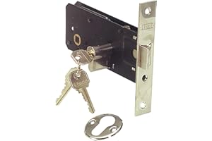 Lince Cerradura 5557-60 | Cerradura de embutir para carpintería de aluminio con zócalo | Frente Inoxidable, 60 mm | Doble cierre con picaporte proyectable y reversible