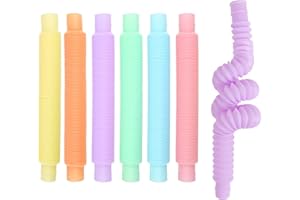 VEYLIN Pop Tubes, 6PCS Fidget Toys for Kids, Sensory and Learning Toys for Toddlers