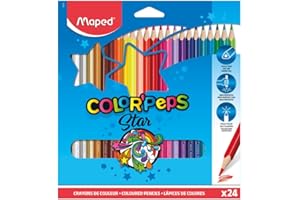 Maped Etui de 24 crayons de couleur COLOR'PEPS Triangulaire Assortis