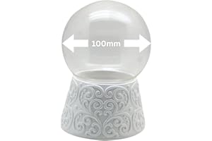 SNOWGLOBE FOR YOU - DO IT YOURSELF SNOWGLOBE for you - DIY Vintage Snow Globe Craft Set with Glass Ball, Porcelain Base, Music Box Option, 100 mm Diameter