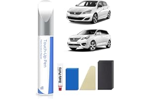 PARTS4EV KWE Blanc Nacre/Pearl White Kit de peinture de retouche pour Peugeot Correspondance exacte - Réparation des rayures et des écaillures