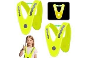 SPHERETRON Warnweste Kinder 2 Stück V-Form Reflektorweste Kinder Gelb Sicherheitsweste Kind Reflektorweste Signalkragen Kind Mit Gummibänder Signalkragen Für Laufen,Radfahren,Nächtliche Straßen Usw (B)
