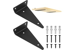 QJKEJI 2 Piezas Soporte Estanteria Pared Flotante, Soportes para Estantes Baldas Invisibles, Soportes de Estante Flotante, Triangulares Escuadras para Estanterias Madera para Estantería Estante, 165mm