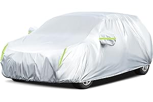 LOETAD Funda de Coche Exterior Cubierta de Coche Impermeable A Prueba de Polvo Lluvia Rasguño Nieve Sol Protección UV para Hatchback 435x180x160cm