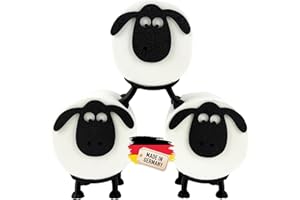 Naturalspring® Dori - Porte-papier toilette en forme de mouton - Décoration noire - Pour rouleaux de 42 et 44 mm - Porte-rouleau de papier toilette de rechange (3 x - Empilable Slim (noir)