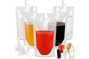 Förpackning med 10 plastpluntor med tratt, återanvändbara dryckespåsar, läckagesäkra, BPA-fria, för resor, utomhussporter, ko