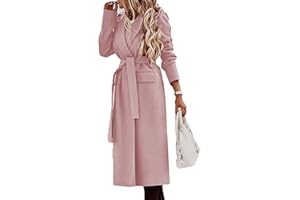 WJANYHN Fashionable Female Slim Fit Temperament Commuter Lapel Cardigan Solid Color Long-Sleeved Woolen Coat Coat Women's Clothing