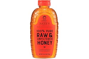 Nature Nate's 100% Pure Raw & Unfiltered Honey; 32-oz. Squeeze Bottle; Certified Gluten Free and OU Kosher Certified; Enjoy Honey's Balanced Flavors, Wholesome Benefits and Sweet Natural Goodness