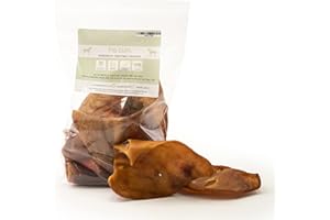 Dragonfly Products Pigs Ears For Dogs | 12 Large Pieces | British Whole Pork Ear Chew | Natural Raw Healthy Treat | Grain Free Long Lasting Snack