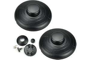 CAREDGO Lot de 2 Interrupteurs au Pied pour Lampe, Interrupteurs au Pied Ronds en Ligne, Interrupteurs à Pédale Noirs, Interrupteurs à Pédale pour Lampadaire, Lampe sur Pied, Lampes de Table, 70 MM