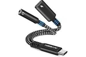 AIYEEN Adattatore per cuffie e caricabatterie da USB C a 3,5 mm 2 in 1, porta di ricarica rapida USB C PD 3.0 a jack audio ausiliario e ricarica rapida da 60 W compatibile con Google, Samsung (nero)