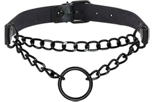 EIGSO Pop Punk Collar Choker Vintage Retro Steampunk Dark Goth Style Heart Chains Necklace for Women