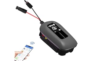Hugoome MPPT Contrôleur de Charge Solaire 50V 10A Bluetooth-12 V 10 Amp Régulateur de Panneau Solaire avec Capteur de Température pour Charge de Batterie Gel AGM Lithium LiFePO4