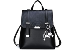 BUKESIYI Femme Sac a Dos Sac a Main Sac Seau Petit Marque Faux Cuir Sac bandouliere Antivol CCFR78120 Noir
