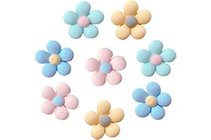 BOFYTR 8 Pcs Flower Croc Charms, 4 Colors Shoe Decoration Charms, Durable Waterproof Shoe Charms, Bracelet Wristband Accessories, Birthday, Party, Gifts for Teens&Boys&Girls