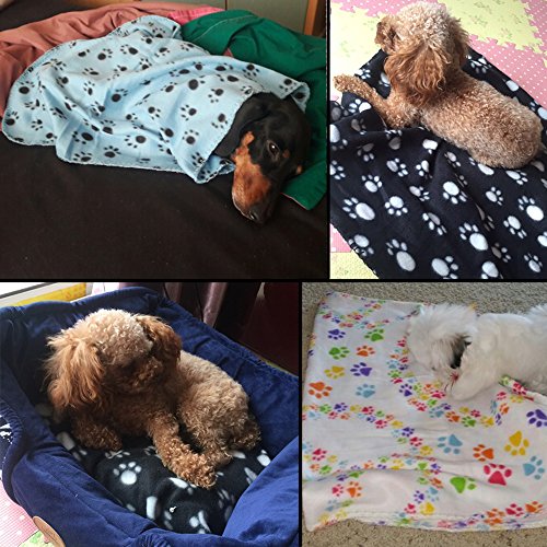 Comsmart-Warm-Dog-Cat-Fleece-Blankets-Mat-Pad-Bed-Cover-with-Paw-Print-Soft-for-Kitties-Puppies-and-Other-Small-Animals-5-Pack-of-24x28-Inches