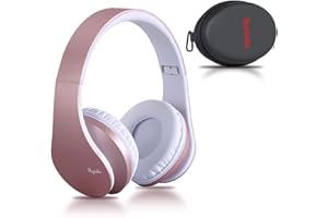 Rydohi Wireless Bluetooth Headphones Over Ear, Hi-Fi Stereo Headset with Deep Bass, Foldable and Lightweight, Wired and Wireless Modes Built in Mic for Cell Phones, TV, PC and Traveling