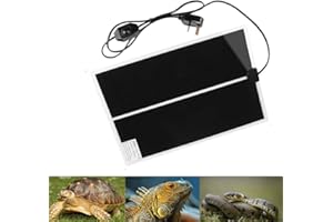 PeSandy Reptile Heating Mat with Temperature Adjustment, 20W Non-Adhesive Heat Pad for Reptiles Tortoise Snakes Lizard Gecko Hermit Crab Turtle Amphibians - Removable Under Tank Heat Pad(16.5x11 inch)