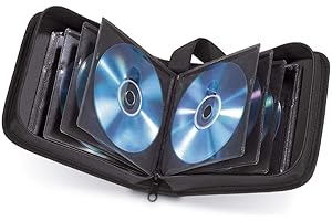 Hama CD Wallet for 20 Discs | CD/DVD/Blu-Ray | Folder for Storage, Space-Saving for the Office, Car and at Home | Black