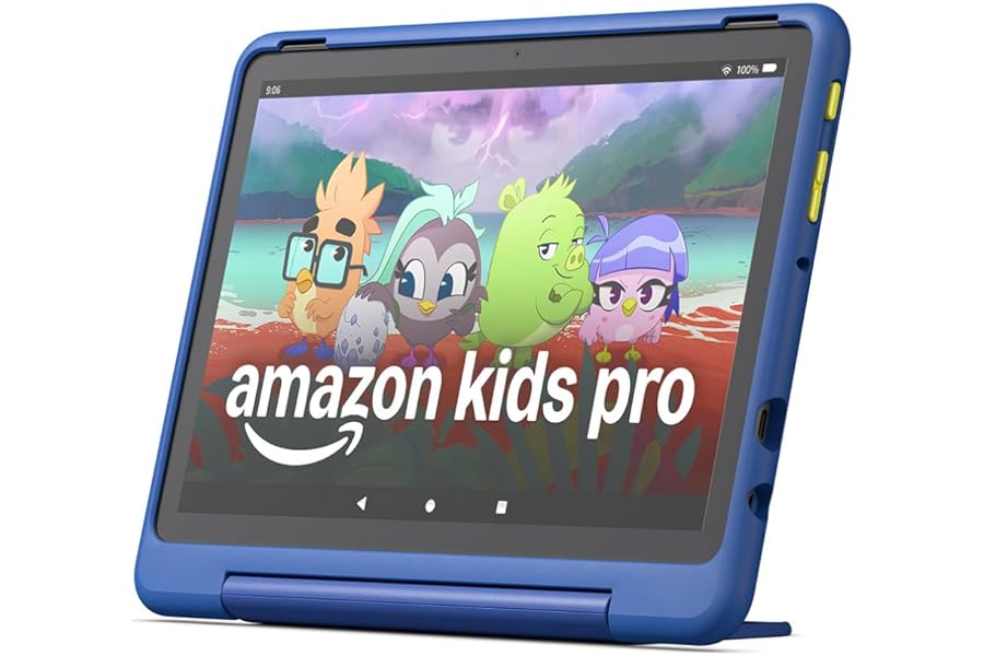 Amazon Fire HD 10 Kids Pro tablet (newest gen)| ages 6–12, long battery life, includes ads-free books, games, apps and videos that children love, 10.1" brilliant screen, parental controls, 32GB