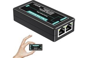 VIMIN Extendeur PoE Gigabit 2 Ports, Répéteur PoE Intérieur 1 en 2 Sorties, Prise en Charge IEEE802.3af/at avec 1000 Mbps, Extension Supplémentaire de 100 m de Puissance et de Transmission de Données