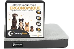 SWEET NIGHT Panier/Tapis pour Chien - Coussin Imperméable - Matelas Déhoussable et Lavable - Ergonomique et Orthopédique - Lit Doux et Confortable - Idéal Moyen Chien - 89x58 cm - Gris
