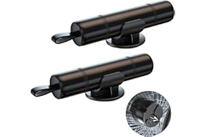 DALAETUS 2 Pièces Outil d'urgence Brise Vitre Coupe Ceinture avec 2 Supports - 2-en-1 Marteau Brise Vitre Voiture et Coupe Ceinture, Coupe Ceinture Brise Vitre, Sécurité Auto, Noir