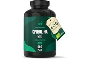Spirulina Bio - 600 compresse 500 mg - Alto dosaggio - 4000 mg dose giornaliera - Ricca di ficocianina e proteine -Alga Spirulina pura - Analizzata in Italia e confezionata in Germania - TRUE NATURE