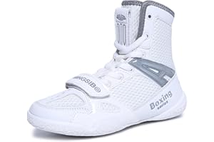MINGSIBO Zapatos de Boxeo para Hombre, Zapatos de Lucha Libre, Boxeadores, Transpirables, Boxeo, Artes Marciales, atléticos, Fitness, Culturismo