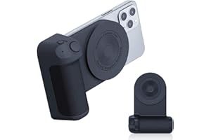 BeisDirect Magnetisch Smartphone CapGrip Handy Selfie Stick Magnetische drahtlose Ladegeräte Kameragriff Stabilisator Bluetooth Kamera Telefon Fotografie Stand Für iPhone Samsung Huawei (Schwarz)