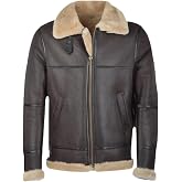 Men's B3 RAF Stylish Flying Pilot Sheepskin Bomber Jacket Brown