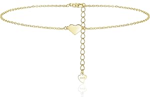 Zolkamery Silver Anklets for Women, Sterling Silver 925 Women's Anklets, 22+5 cm Adjustable Beach Barefoot Holiday Ankle Bracelet, Summer Waterproof Foot Jewellery Ankle Bracelets Gift for Girls Women